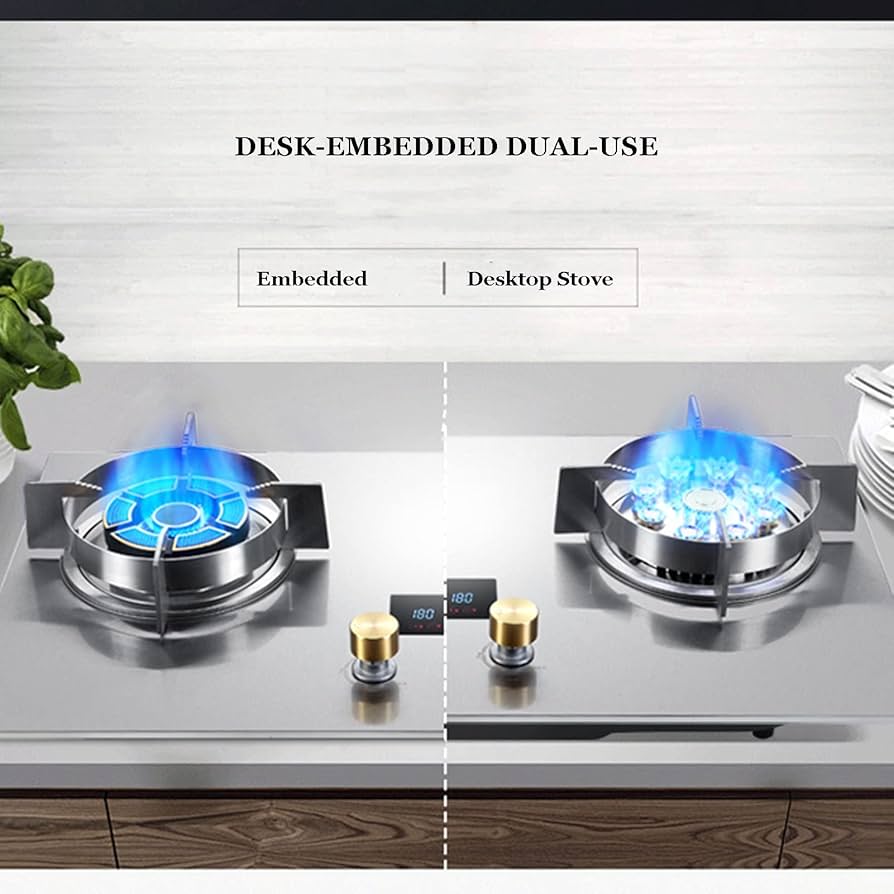 Amazon.com: 76cm Gas Stove 2 Burners, 7.2KW Timer High Fire